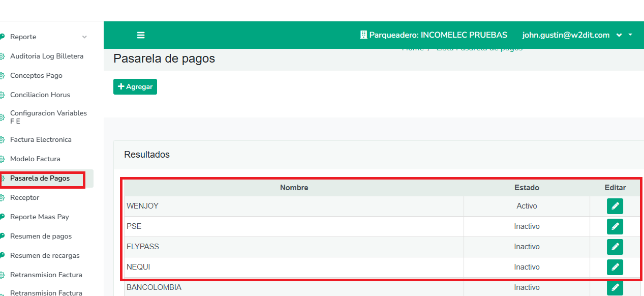 Pasarela pago